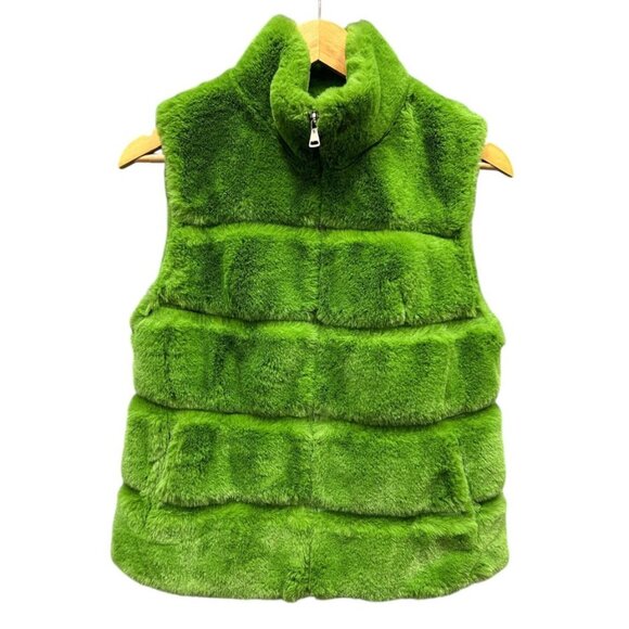 Love Token Faux Vince Fur Vest in Green (Retails for $200) - Size Small - Picture 1 of 2